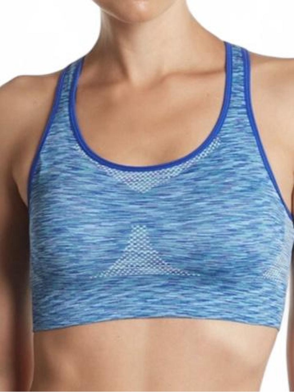 Fila Seamless Racerback Sports Bra Blue Space Dye Medium Activewear Yoga Y2K